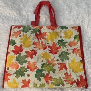 Reusable Shopping Bag Homegoods Autumn Leaf Print Tote Bag NWT